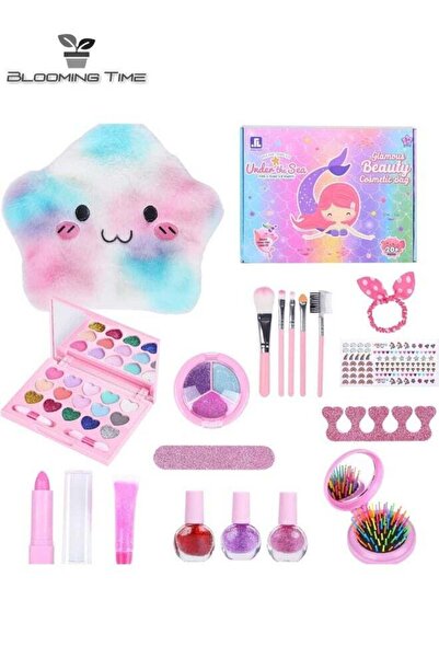 BLOOMING TIME ألعاب مكياج للبنات، مستحضرات تجميل للأطفال، طلاء أظافر، أحمر شف...