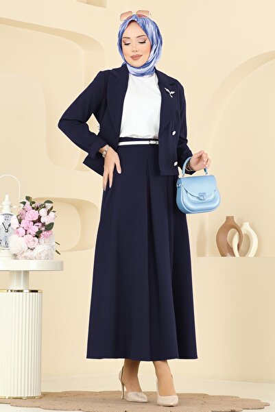 ModaMerve Eteği Piliseli Ceketli Takım 2775SL432-MS Laci