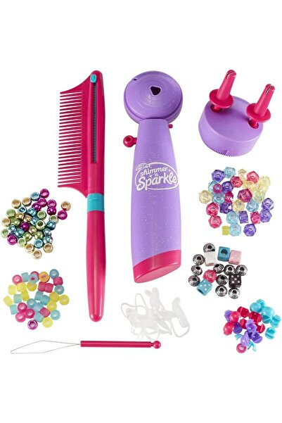 CrazArt Cra-Z-Art Shimmer N Sparkle Deluxe Styler Braid, Bead & Twist Hair Braiding Machine for Kids