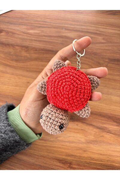 Amigurumi Kaplumbağa Anahtarlık – El Yapımı Örgü Çanta Süsü – Sevimli Hediyelik Aksesuar