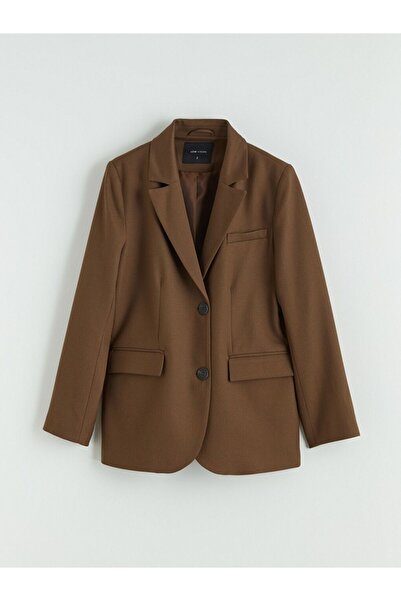 LC Waikiki Double-Breasted Collared Women's Cashmere Blazer Jacket