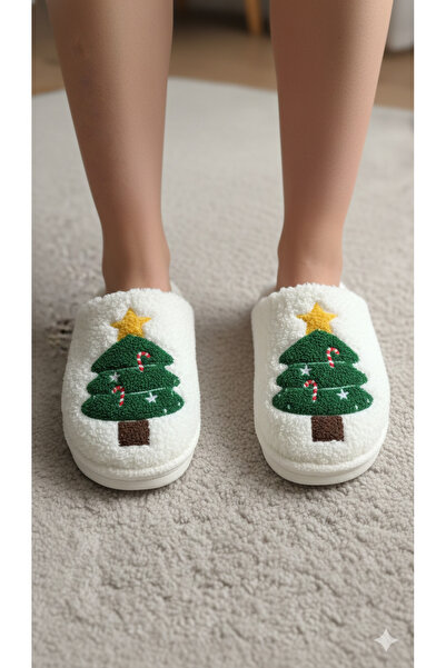 FootFrenzy Women's New Year Concept Soft House Slippers with Christmas Figure