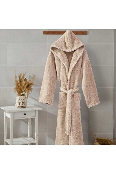OEM Hooded, fluffy, cocolino bathrobe Capucino size XL