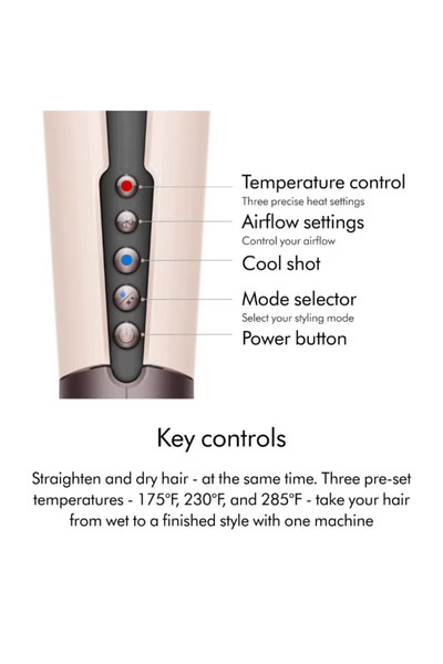 DYSON Airstrait Straightener Ceramic 598962-01 Ceramic Pink/Rose Gold