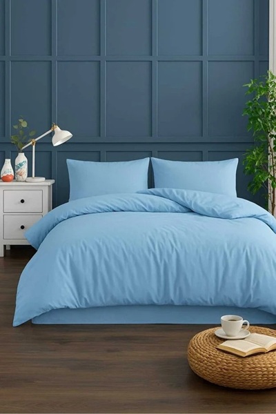 VİENNA Cotton Duvet Cover Set - Single Size 160X220 – Fitted Sheet and Pillowcase – Flat Model