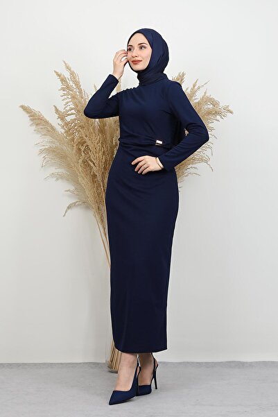 GİYZAMİLA Φόρεμα με φιόγκο στη μέση Ναυτικό μπλε