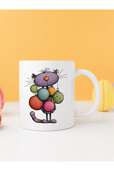 IŞILAY PROMOSYON كوب قهوة مضحك بتصميم قطط الكريسماس موديل 3