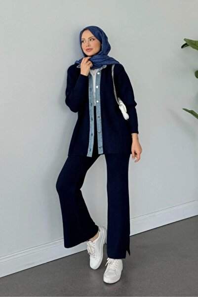 GÜZELLER طقم تريكو من Yumoş مع بنطلون بتفاصيل الدنيم