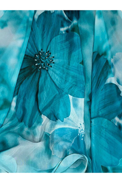 MYSMAR Blue Jimmy Organza Silk Lehenge Choli Dupatta - HRT5136 | Blue