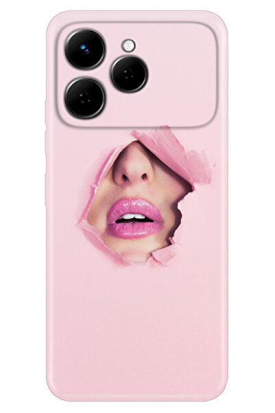 TECNO Spark 40 4G (KM5n) Kılıf Dekoratif Silikon Baskılı Kapak Saklı Aşk