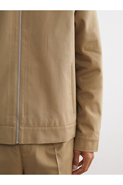 LC Waikiki Vision Beige Standard Fit Shirt Collar Men's Coat