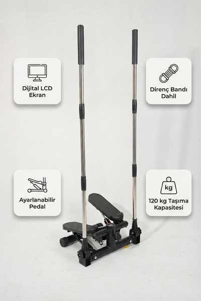 kochler Pro Serisi Hidrolik Dirençli Kollu Stepper | Sessiz Step Spor Aleti Kardiyo Cihazı