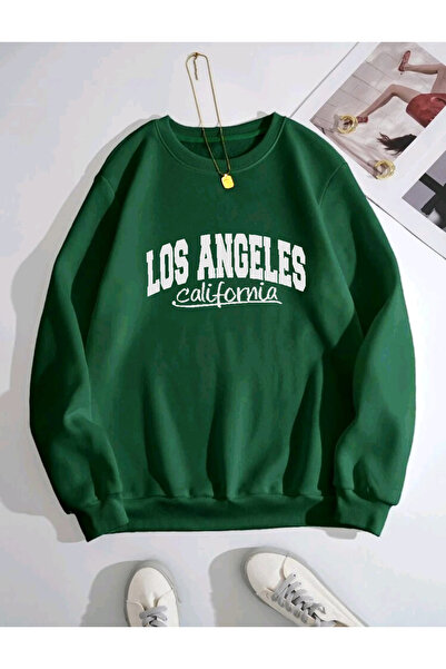 BY CAESAR سترة لوس أنجلوس كاليفورنيا بياقة دائرية