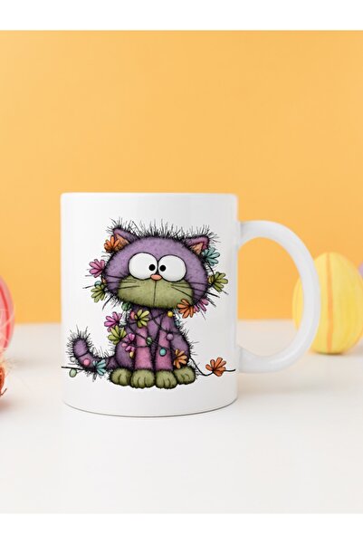 IŞILAY PROMOSYON كوب قهوة مضحك بتصميم القطط لعيد الميلاد موديل 27