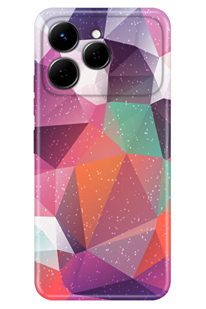 TECNO Spark 40 4G (KM5n) Kılıf Renkli Silikon Baskılı TPU Abstract