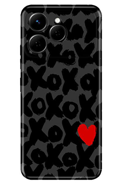 TECNO Spark 40 4G (KM5n) Kılıf Dekoratif Silikon Baskılı Kapak XOXO