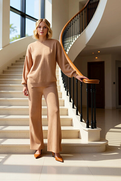 BENERLY Pulover de damă, de culoare uni, cu gât tip crew, cu umeri căzuți, cu...