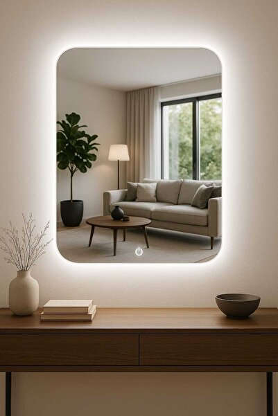 CG HOME Boho Dokunmatik Ledli Ayna, Ledli Ayna, Konsol Aynası, Dresuar Aynası...