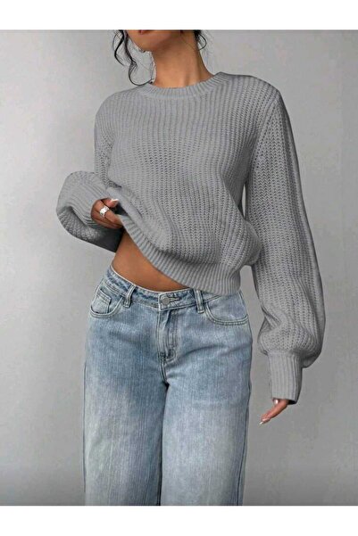 BY CAESAR Πλεκτό μαλακό γυναικείο πουλόβερ με λαιμόκοψη ποδηλάτου