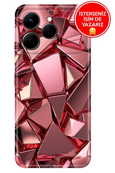 TECNO Spark 40 4G Kılıf Desenli Tematik Rubber Silikon PembeDeco