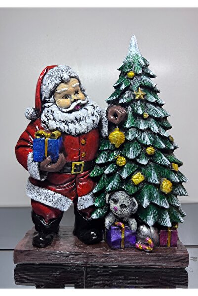 AYCEM Çam Ağaçlı Noel Baba Dekoratif Biblo Yılbaşı Hediyesi