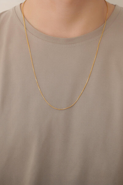 Bayar Gold 14 Ayar Altın Erkek Palmiye Zincir Kolye 1 mm