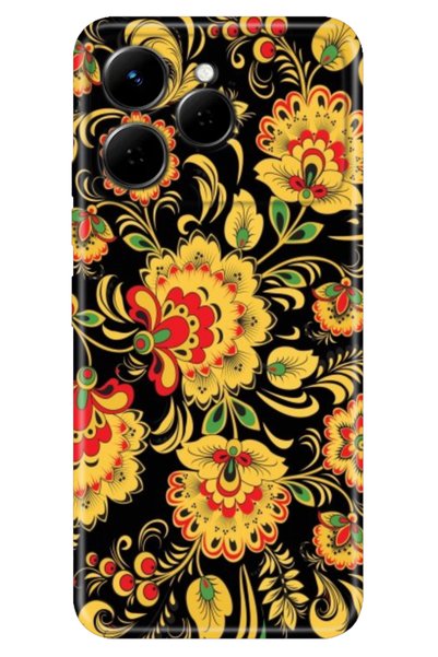 TECNO Spark 40 4g (Km5N) Case Decorative Silicone Printed Cover Khokhloma