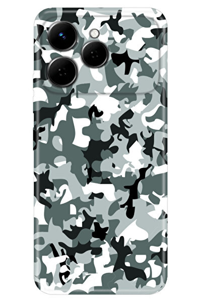 TECNO Spark 40 4G (KM5n) Kılıf Desenli Silikon Baskılı Kapak Kamuflaj