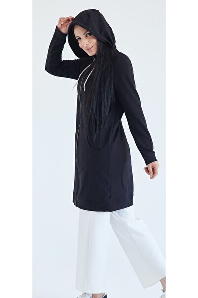 pnr Two-Thread Cotton Fabric Hooded Zippered Cardigan 95cm