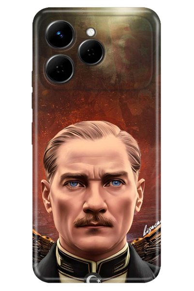 TECNO Spark 40 4g RetroTarz Kılıf Tema Art Desenli Baskılı Silikon Asil Atatürk