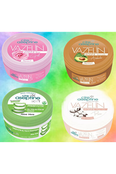 CIRE ASEPTINE مجموعة سير اسيبتين فازلين ( افوكادو + صبار + ورد + بيور ) 90 مل