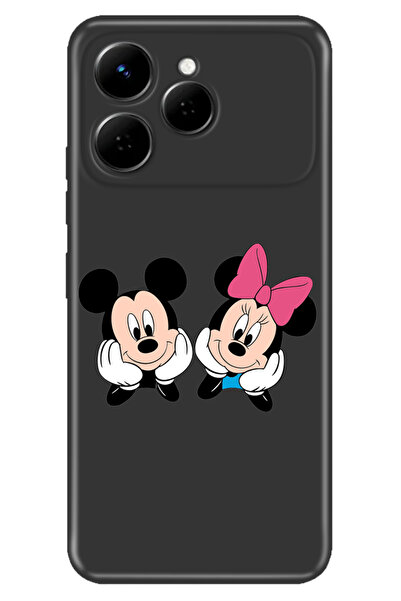 TECNO Spark 40 4G (KM5n) Kılıf Renkli Silikon Baskılı TPU Minnie Mickey