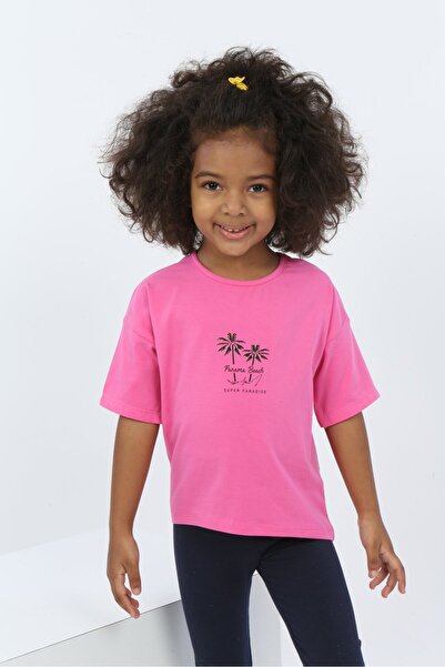 Toontoy Κοριτσίστικο μπλουζάκι με κοντό μανίκι με τύπωμα Crew Neck