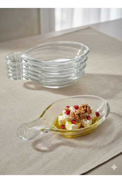 Paşabahçe طقم 6 أوعية تقديم صغيرة مع ملاعق - وعاء للصلصة - للتقديمات الأنيقة والراقية (53749)