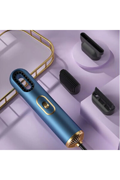 ABYZ Στεγνωτήρας μαλλιών, μοτέρ υψηλής ταχύτητας, 3 ρυθμίσεις θερμοκρασίας, γρήγορο και αθόρυβο στέγνωμα, 800W, μπλε/χρυσό