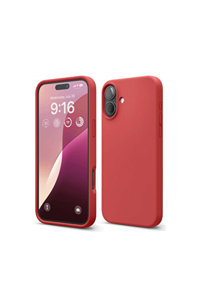 ceppark Newface iPhone 16 Plus Case Nano Velvet Silicone - Red