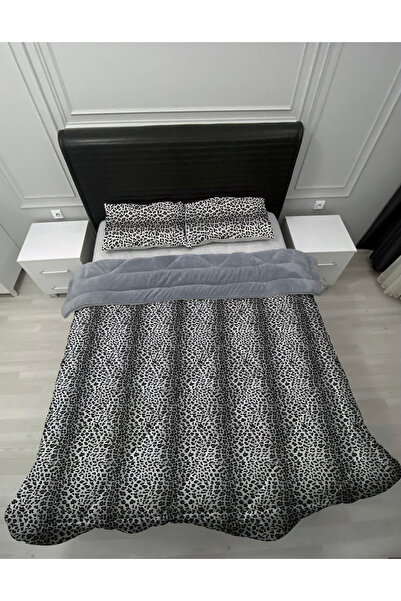 yok yok evim eve dair her şey Welsoft Fluffy Double-Sided Sleeping Set with Leopard Pattern