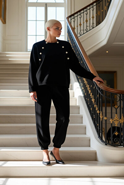 BENERLY Set de tricotaje pentru femei, cu mâneci raglan, cu gât tip crew, cu ...