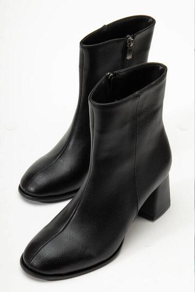 asmi shoes Γυναικείες μπότες Marta με μαύρο χοντρό τακούνι με φερμουάρ