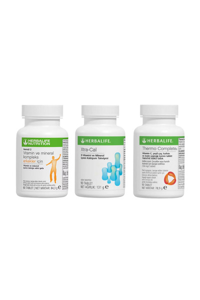 Herbalife Formül 2 ERKEK, Thermo Complete, Xtra-Cal D Vitamini, Mineral ve Ka...