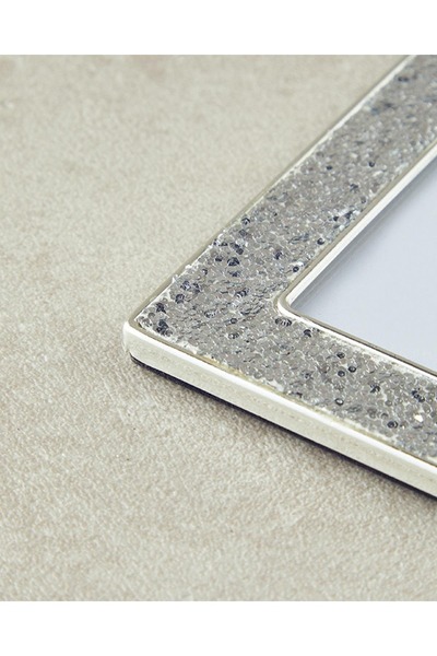 English Home Glitter Framed Metal Christmas Tree Ornament Silver