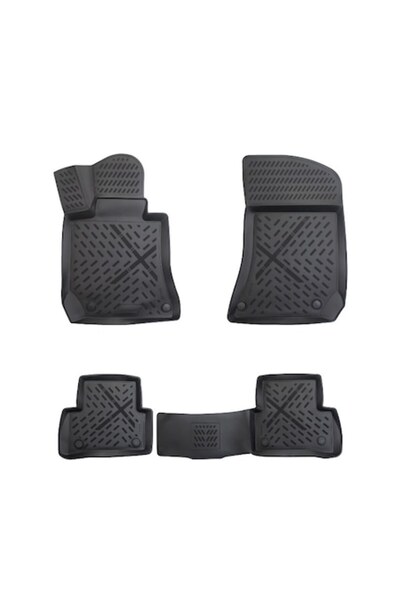 OEM Set de 4 covorașe 8D pentru Mercedes CLS (2011-2018) cu cleme, cauciuc fl...