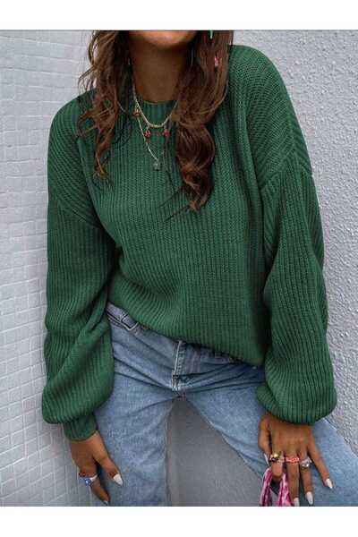 BY CAESAR سترة نسائية محبوكة ناعمة برقبة دائرية