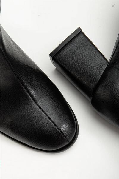 asmi shoes Γυναικείες μπότες Marta με μαύρο χοντρό τακούνι με φερμουάρ