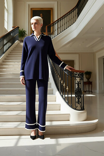 BENERLY Tricotaj pentru femei, cu guler polo, cu mâneci scurte, pulover, pant...