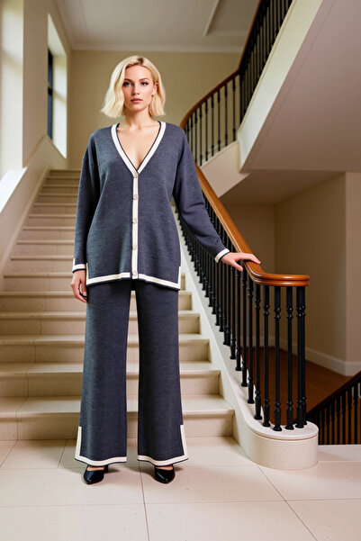 BENERLY طقم سترة نسائية من التريكو العلوي والسفلي وبنطلون واسع الساقين متباين...