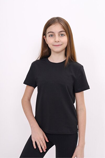 Toontoy Tricou cu mânecă scurtă pentru fete cu imprimeu guler rotund