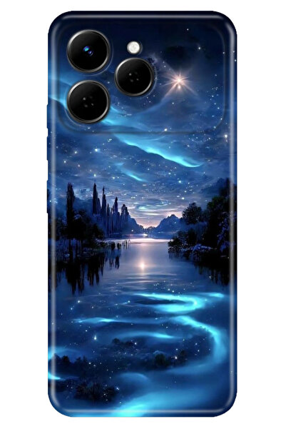 TECNO Spark 40 4g RetroTarz Kılıf Retro Trendy Silikon Baskılı Gece Yarısı