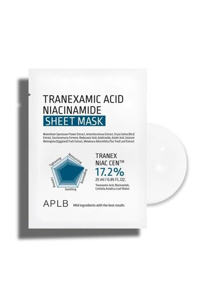 APLB Tranexamic Acid Niacinamide Sheet Mask – Sheet Mask for Evening Skin Tone