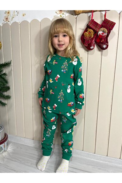 YİGİT BUTİK New Year's Themed Girls' Pajama Set
